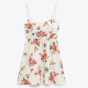 ZARA PRINTED CORSET STYLE DRESS